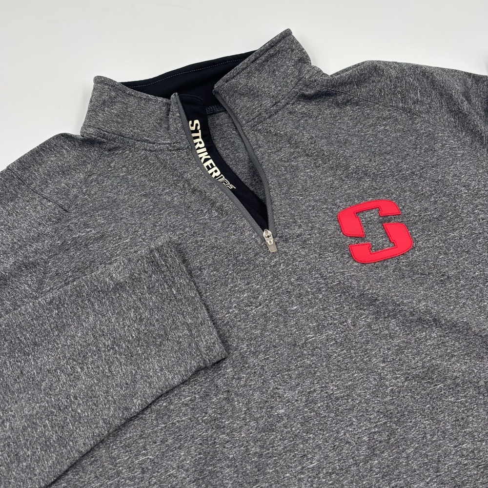 UNRL Elite Men's L StrikerIce Polyester Gray Quarter-Zip Pullover‎ Sweatshirt